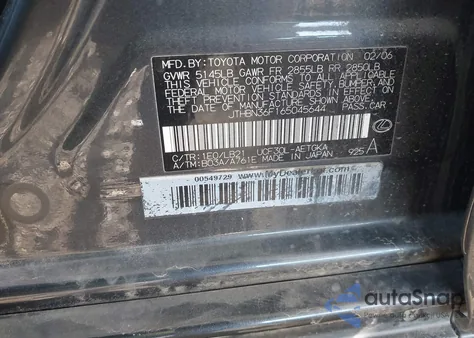 2006 Lexus Ls 430 z USA, uszkodzony, nr VIN JTHBN36F165045644